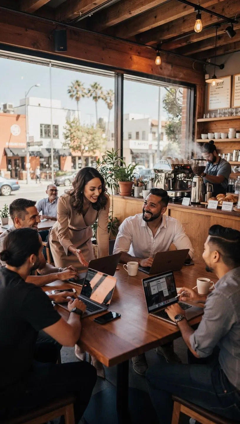 An aerial view of a suburban district with visible technology installations like solar panels and smart streetlights.